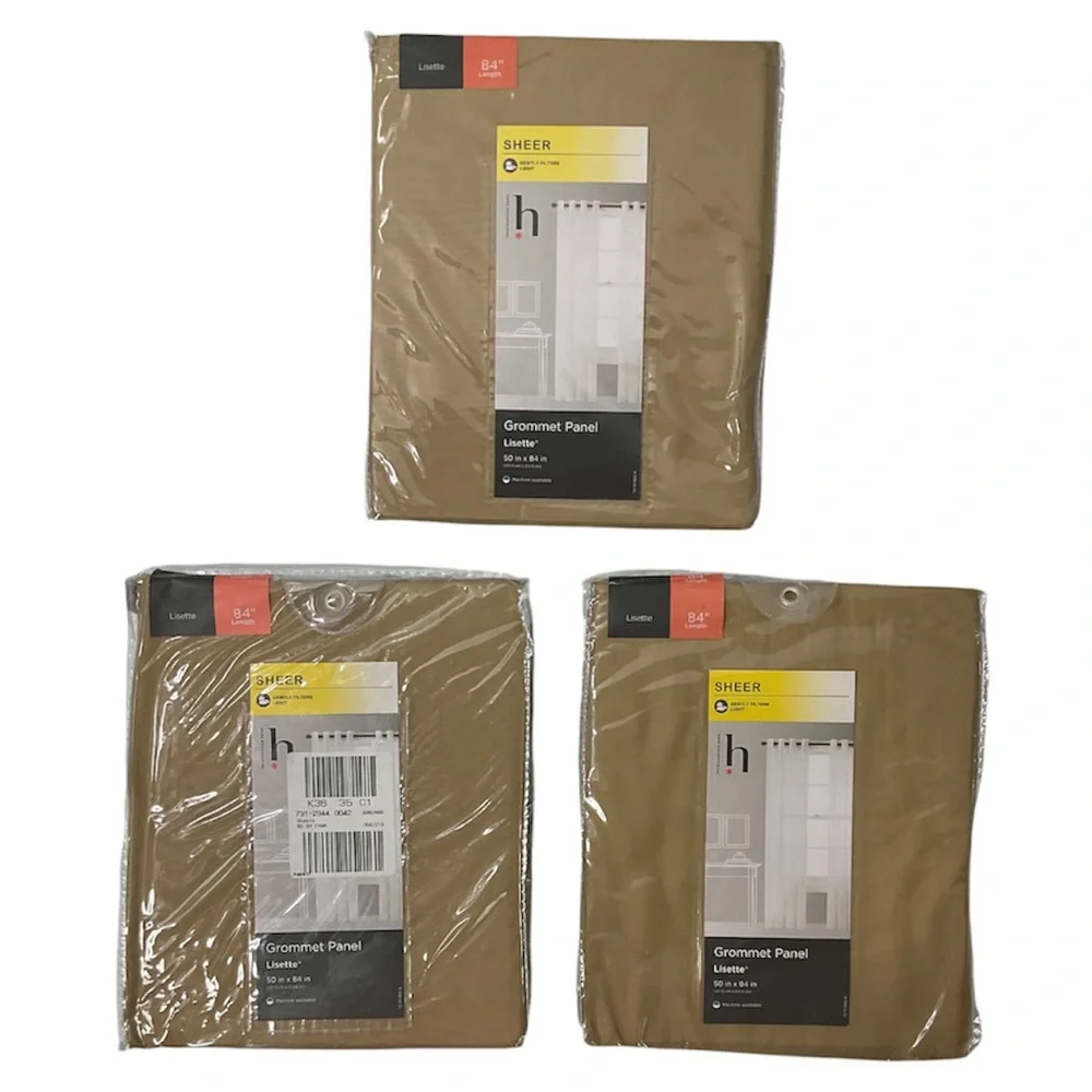 Curtains Sheers Bundle Drapery Grommet Top Panel Window Treatment Covering